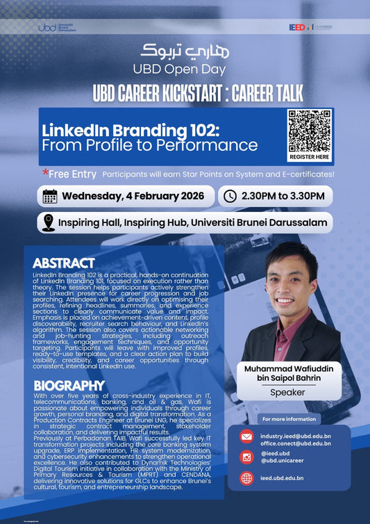 UBD Career Kick-Start Career Talk | Linkedin Branding 101: From Profile to Performance