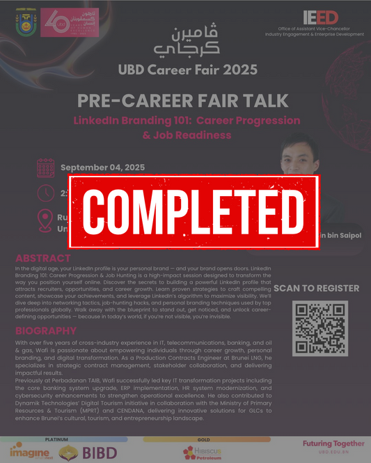 Pre-Career Fair Talk: Linkedin Branding 101 Career Progression & Job Readiness