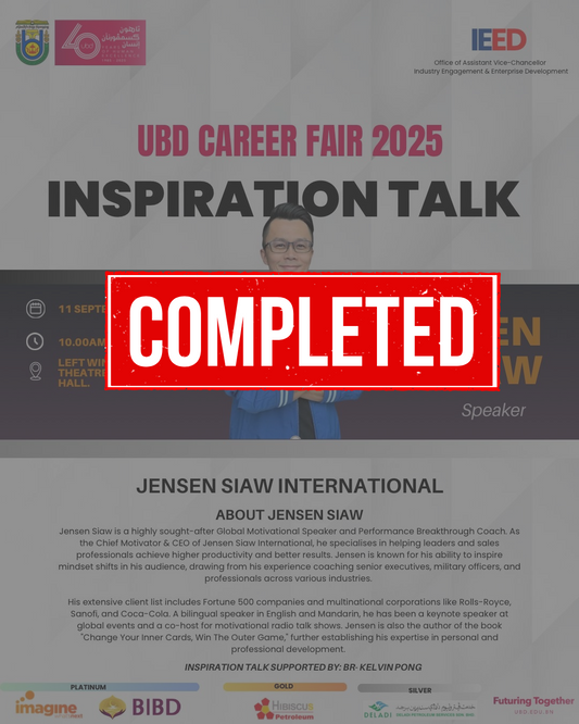 UBD Career Fair 2025: Inspirational Talk by Jensen Siaw