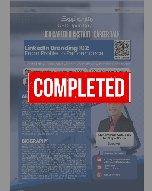 UBD Career Kick-Start Career Talk | Linkedin Branding 101: From Profile to Performance
